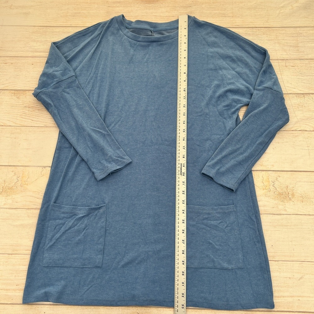 Asvivid Round Neck Turquoise SweatShirt with Pockets Size L - Picture 11 of 14